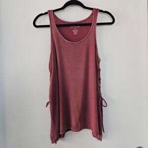 American Eagle Women's Soft & Sexy Ribbed Tank Top Sz S Maroon Side Ties